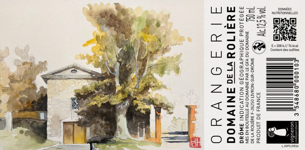 Etiquette Domaine de la Rolière, Orangerie blanc