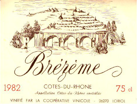 Etiquette Brézème 1982